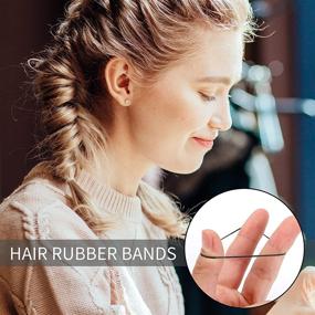 img 1 attached to 💪 1200 Pieces of Thickened Circle Black Rubber Bands for Ponytail - No Damage Hair Bands for Women and Girls with Strong Hold