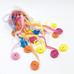 img 1 attached to Set of 10 Multi-Colored Wrapper Streamers - Colorful Paper Party Streamers with Handle (White Wrapper) for Enhanced SEO