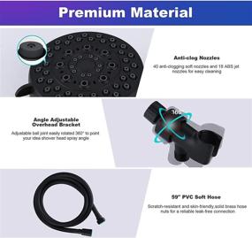 img 1 attached to 🚿 Upgrade Your Shower Experience with the High Pressure Shower Head: WOWOW 5 Setting Shower Head with Handheld, 3.5 Inch Face Matte Black Shower Head with 59 Inch Hose