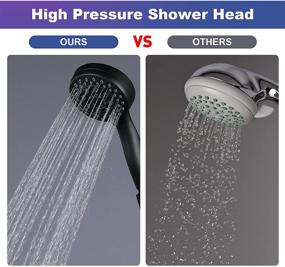 img 2 attached to 🚿 Upgrade Your Shower Experience with the High Pressure Shower Head: WOWOW 5 Setting Shower Head with Handheld, 3.5 Inch Face Matte Black Shower Head with 59 Inch Hose