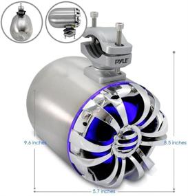 img 3 attached to 🔊 Pyle Marine Speakers - 5.25 Inch Waterproof IP44 Rated Wakeboard Tower and Weather Resistant Outdoor Audio Stereo Sound System with Built-in LED Lights - Silver (PLMRWB50L) - 1 Pair- Premium Waterproof Tower Speakers with LED Lights for Marine Entertainment and Outdoor Sound Experience