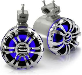 img 4 attached to 🔊 Pyle Marine Speakers - 5.25 Inch Waterproof IP44 Rated Wakeboard Tower and Weather Resistant Outdoor Audio Stereo Sound System with Built-in LED Lights - Silver (PLMRWB50L) - 1 Pair- Premium Waterproof Tower Speakers with LED Lights for Marine Entertainment and Outdoor Sound Experience