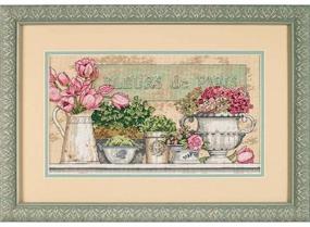 img 2 attached to 🌸 Dimensions 35204 'Flowers of Paris' Cross Stitch Kit, 14 Count Beige Aida Fabric, 14" x 8" - Complete DIY Embroidery Set