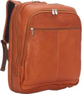 piel leather laptop travel backpack logo