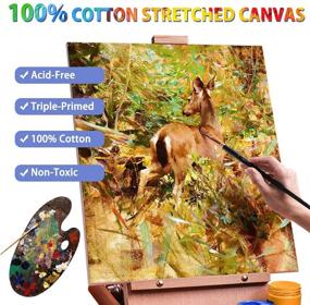 img 3 attached to 🎨 Set of 15 YHANEC Stretched Canvas Packs - Blank Canvas Boards for Painting in Sizes: 4x4, 5x7, 8x10, 9x12, and 11x14 inches - Ideal for Acrylic, Oil, Wet & Dry Art Media