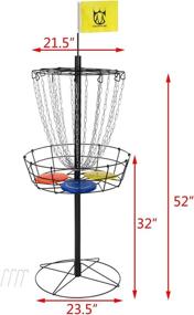 img 3 attached to 👑 CROWN ME Disc Golf Basket Target Set with 6 Discs, 18-Chain Portable Disc Golf Target, Metal Golf Goals Baskets with Yellow Flag, and a Convenient Carry Bag