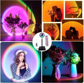 img 3 attached to 🌈 LYJYY Sunset Lamp Projector: Vibrant 16-Color LED Rainbow Projection Light for Photography, Selfie & Home Décor with Remote Control - Perfect Bedroom & Living Room Ambiance, USB Christmas Gift