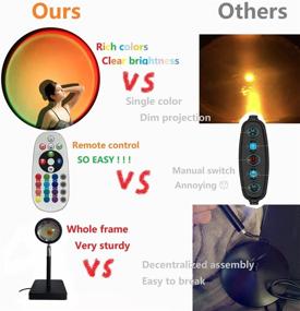 img 2 attached to 🌈 LYJYY Sunset Lamp Projector: Vibrant 16-Color LED Rainbow Projection Light for Photography, Selfie & Home Décor with Remote Control - Perfect Bedroom & Living Room Ambiance, USB Christmas Gift