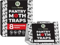 🪰 cedar home pantry moth traps 8-pack with pheromones – effective pantry moth killer, long-lasting & eco-friendly – no insecticides, non-toxic sticky glue trap for kitchen pantry moths – trusted u.s.a. seller logo