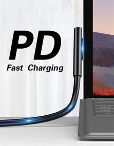 img 2 attached to Мощный 45W зарядное устройство Microsoft Surface с USB-C портом и складной вилкой | Совместим с Surface Pro/Laptop/Book | Переносное зарядное устройство с кабелем питания длиной 6 футов 15V 3A
