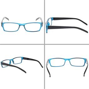 img 2 attached to 👓 Convenient 5 Pairs of Spring Hinge Reading Glasses for Men and Women - Durable Plastic Material Readers