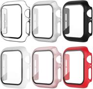 💎 omee apple watch case 42mm series 3/2/1 with tempered glass protector - 6 pack ultra-thin hard pc shockproof accessories for men/women logo