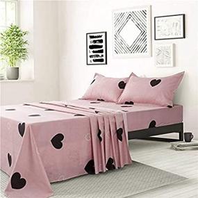 img 1 attached to 🐰 Full Size TOTORO Kids Bed Sheet Set - Love Heart Pink Bed Sheets for Kids Bed - 4 Piece Set with Fitted Sheet, Flat Sheet, and 2 Pillowcases - Super Soft Bed Set for Bed Frame