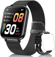 📱 qaaeedy smart watch for android phones ios, fitness tracker with heart rate, blood oxygen, sleep monitoring, ip68 waterproof, compatible with iphone & samsung, black smartwatches for women & men logo