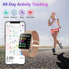 img 2 attached to 📱 QAAEEDY Smart Watch for Android Phones iOS, Fitness Tracker with Heart Rate, Blood Oxygen, Sleep Monitoring, IP68 Waterproof, Compatible with iPhone & Samsung, Black Smartwatches for Women & Men