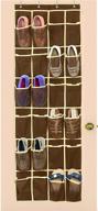 👠 brown over the door hanging shoe organizer - simple houseware (64'' x 19'') with 24 pockets логотип