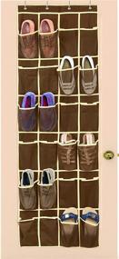 img 3 attached to 👠 Brown Over The Door Hanging Shoe Organizer - Simple Houseware (64'' x 19'') with 24 Pockets