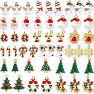 gold plated christmas enamel charms: 50-piece pendant set for diy jewelry making, art crafts & beyond logo