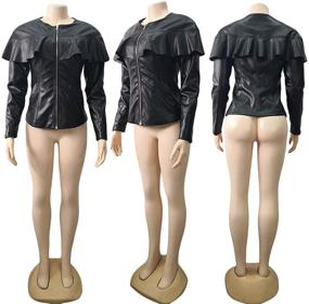 img 1 attached to Lovecarnation Jacket Sleeves Ruffle Leather Women's Clothing in Coats, Jackets & Vests