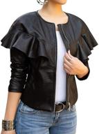 lovecarnation jacket sleeves ruffle leather women's clothing in coats, jackets & vests logo