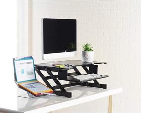 img 2 attached to 💻 Enhance Your Workstation with the Lorell Sit-to-Stand Monitor Riser in Sleek Black Design