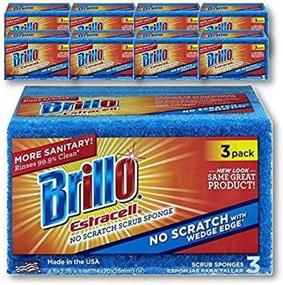 img 4 attached to 🧽 Brillo Estracell Kitchen Sponges - Premium, Long Lasting, 8 Pack (3ct) - with Wedge Edge