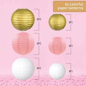 img 1 attached to 🎈 62-Piece Party Decoration Kit with Balloons, Paper Lanterns, Pom Poms, Tassels and Garland in Pink, Gold and Ivory Colors - Perfect for Special Occasions - Assembly Required - EpiqueOne