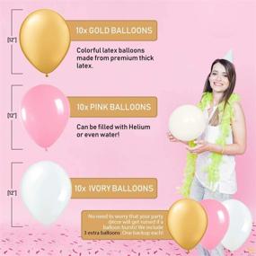 img 2 attached to 🎈 62-Piece Party Decoration Kit with Balloons, Paper Lanterns, Pom Poms, Tassels and Garland in Pink, Gold and Ivory Colors - Perfect for Special Occasions - Assembly Required - EpiqueOne