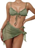 shein womens lettuce bikini swimsuit women's clothing for swimsuits & cover ups logo