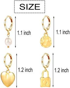 img 3 attached to 💫 Chic Hoop Huggie Earrings Pack: Dainty Gold Plated Charms, Lightning, and Snake Design for Women and Girls - Perfect Jewelry Gifts for Valentine's Day and Mother's Day