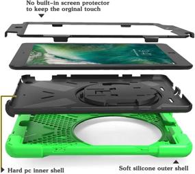 img 2 attached to 💚 TSQ 10.5-inch iPad Pro Case 2017 with Strap - Heavy Duty Shockproof, Dropproof & Durable Rugged Protective Silicon Case with Stand, Hand & Shoulder Strap for iPad Air 3rd Generation 2019 - Green
