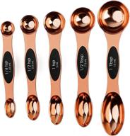 🥄 magnetic measuring spoons: rose gold dual side, set of 5 for dry and liquid ingredients logo