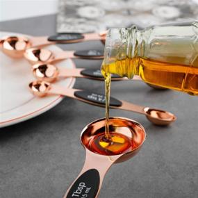 img 2 attached to 🥄 Magnetic Measuring Spoons: Rose Gold Dual Side, Set of 5 for Dry and Liquid Ingredients