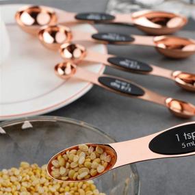 img 1 attached to 🥄 Magnetic Measuring Spoons: Rose Gold Dual Side, Set of 5 for Dry and Liquid Ingredients