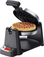 🧇 elechomes flip belgian waffle maker: 180° rotating waffle iron with lcd display, non-stick plates, removable drip tray, and recipes included логотип