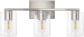 img 4 attached to Enhance Your Space with DRNANLIT 3-Light Vanity Light: Brushed Nickel Bathroom Lighting Fixtures for a Modern Look in Hallway, Kitchen, Bedroom, and Living Room