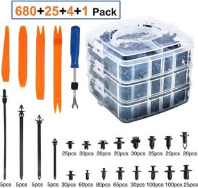 img 3 attached to 🚗 Kurala 680 PCS Car Push Retainer Clips Kit - Includes 16 Popular Sizes Nylon Bumper Push Fasteners Rivet Clips for Replacement