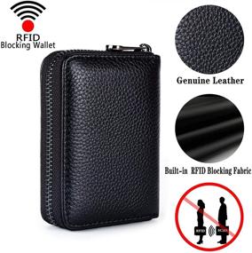 img 2 attached to 👔 Genuine Leather Credit Blocking Organizer: Ultimate Men's Accessory for Wallets, Card Cases & Money Organizers