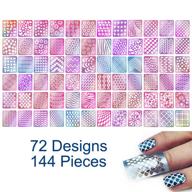 💅 tailaimei 144 pieces nail vinyls stencil sticker set - create stunning nail art with 72 unique designs! logo