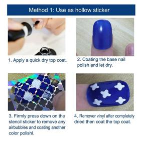 img 1 attached to 💅 TailaiMei 144 Pieces Nail Vinyls Stencil Sticker Set - Create stunning nail art with 72 unique designs!