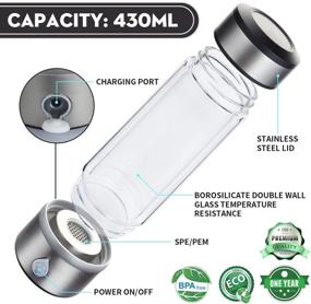 img 3 attached to Saikun Rechargeable Hydrogen Water Bottle with PEM Technology - Ionized Water Generator & Hydrogen Machine (600-900PPB)