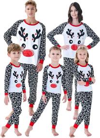 img 4 attached to Adorable Matching Christmas Pajamas: Reindeer-Themed Sleepwear for the Whole Family