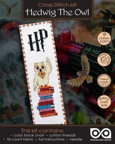 img 3 attached to 🦉 Hedwig The Owl Embroidery Kit: Counted Cross Stitch Bookmark with Pattern