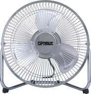 optimus f-4092: ultra-durable 9-inch industrial-grade fan- silver coated, 2-speed - buy 1-pack now! логотип