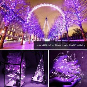 img 3 attached to 🔋 Battery Operated Fairy Lights - Remote Control Twinkle Lights, Waterproof Copper Wire String Lights for DIY Party Bedroom Patio Decor, 2 Sets of 33FT 100 LED Purple Lights