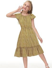 img 2 attached to 👗 Charming Twirly Vintage Sleeve Girls' Clothing - Perfect for Casual Wear