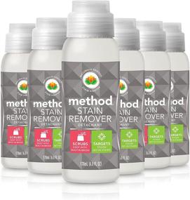 img 4 attached to 🧼 Method Stain Remover: Advanced Plant-Based Formula with Built-in Brush, Targets Stubborn Set-in Stains Effectively - Fragrance Free + Clear, 9 Pack, 177 ml (Packaging May Vary)