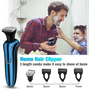 img 1 attached to Men's Electric Razor - 4in1 Waterproof Rotary Shaver for Dry & Wet Shaving, Cordless Face Shaver with USB Rechargeability - Ideal Travel Gift for Dad or Husband