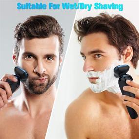 img 2 attached to Men's Electric Razor - 4in1 Waterproof Rotary Shaver for Dry & Wet Shaving, Cordless Face Shaver with USB Rechargeability - Ideal Travel Gift for Dad or Husband