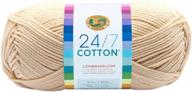 lion brand yarn 761-098 24-7 cotton yarn in ecru: premium quality fiber for all your crafting needs logo